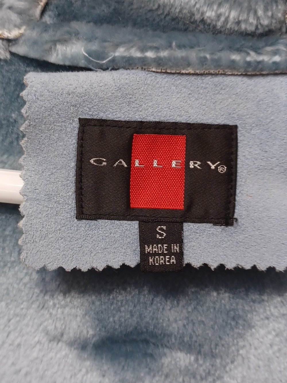Faux Suede Leather & Velour, Blue Trench Coat Hoodie Long, Small - Medium - Picture 10 of 12